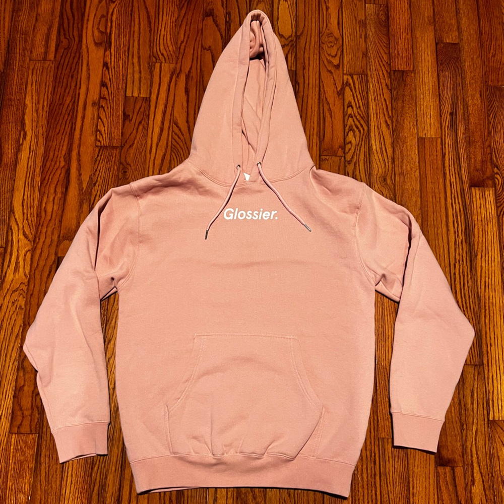 Glossier Sweatshirt. Size small. Pink. Hoodie.